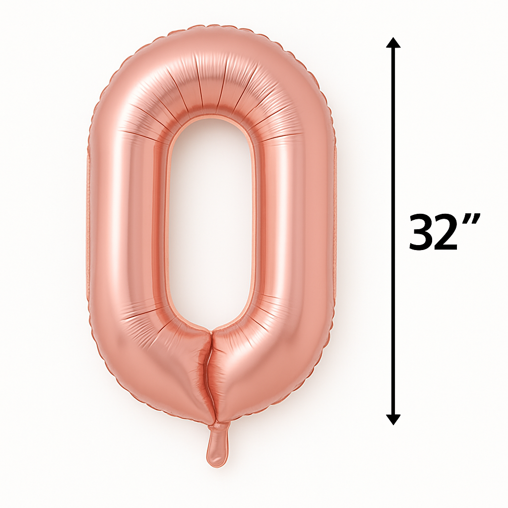 Number 0 gold  Balloon – 32” Foil – Birthday & Party Decor