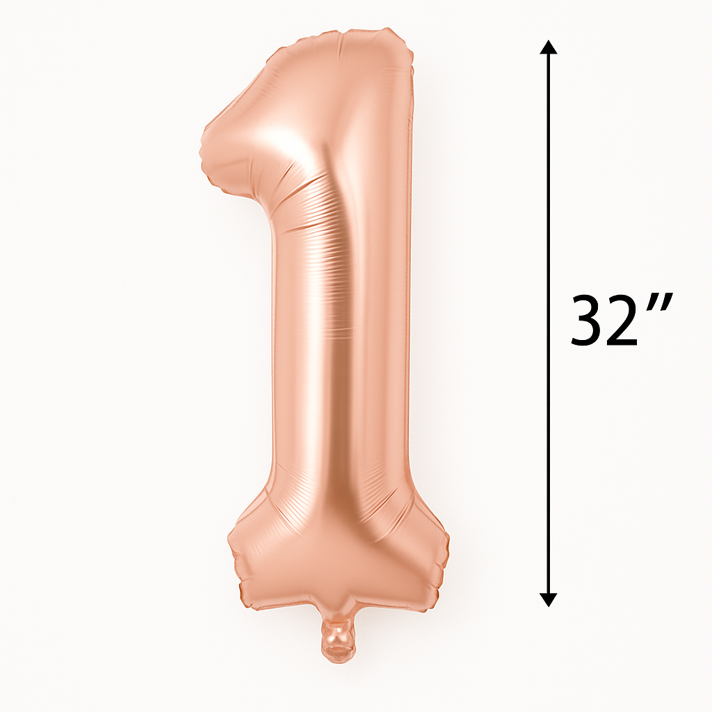 32” Gold Number 1 Balloon – Metallic Giant Foil Balloon for Birthday, Anniversary, Party Decoration
