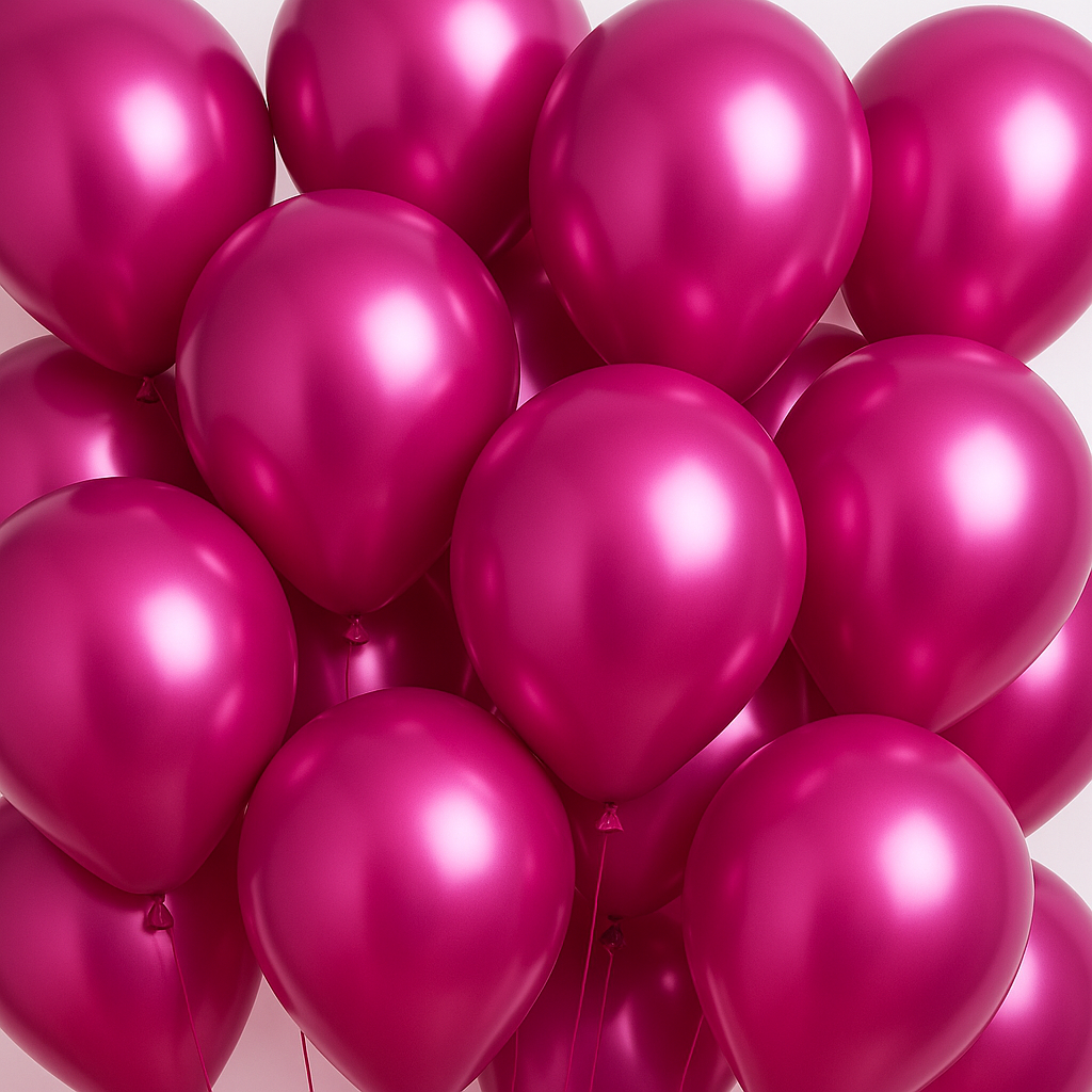 Metallic Fuchsia Balloons 12" and 10" | Premium Party Balloons for Birthday, Wedding & Event Decoration