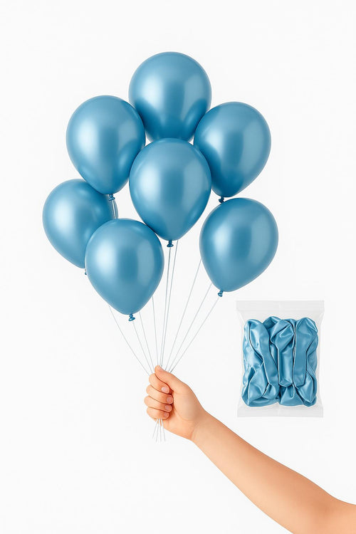 Blue Pearl Balloons 12" - Pack of 100| ideal for Birthday, Baby Shower & Party Decor