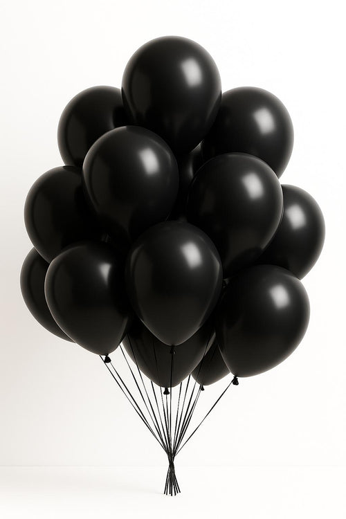 Black Glossy Metallic balloons - 12"/10" -  For Party Decoration Pack(50 or 100 pcs, Multiple colors)