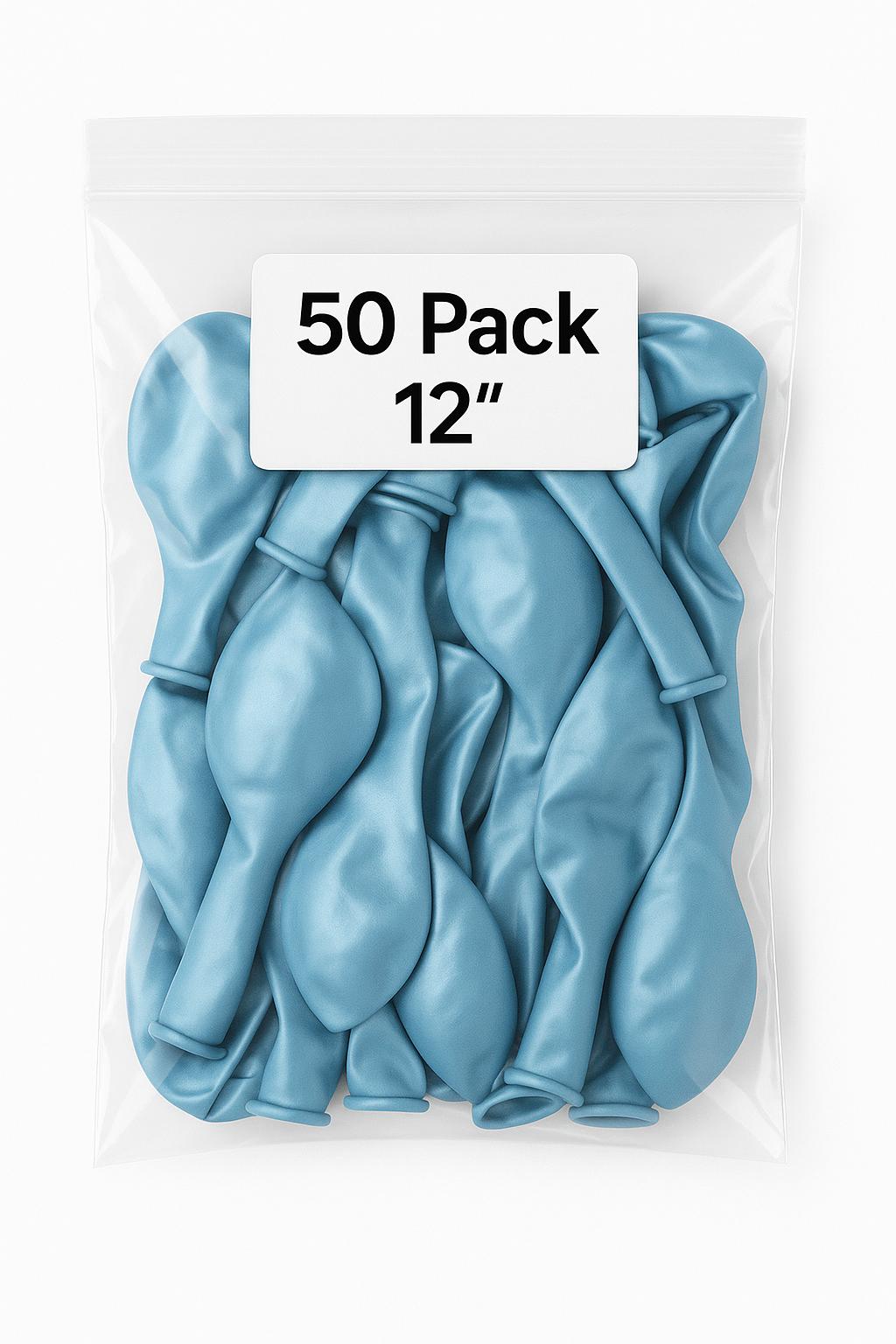 Blue Pearl Balloons 12" - Pack of 100| ideal for Birthday, Baby Shower & Party Decor