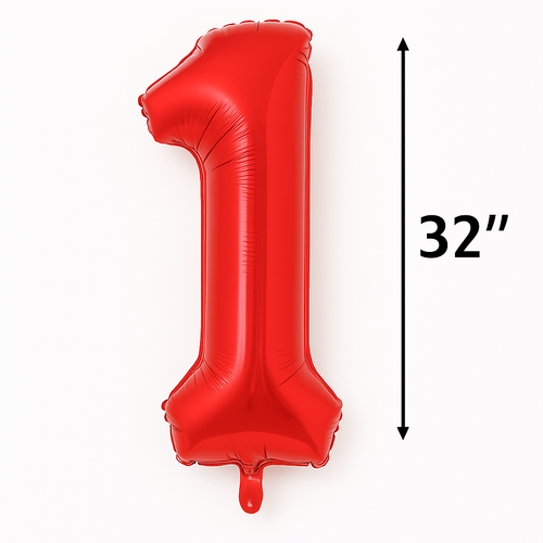32” Gold Number 1 Balloon – Metallic Giant Foil Balloon for Birthday, Anniversary, Party Decoration