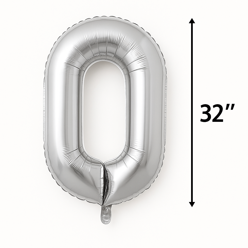 Number 0 gold  Balloon – 32” Foil – Birthday & Party Decor
