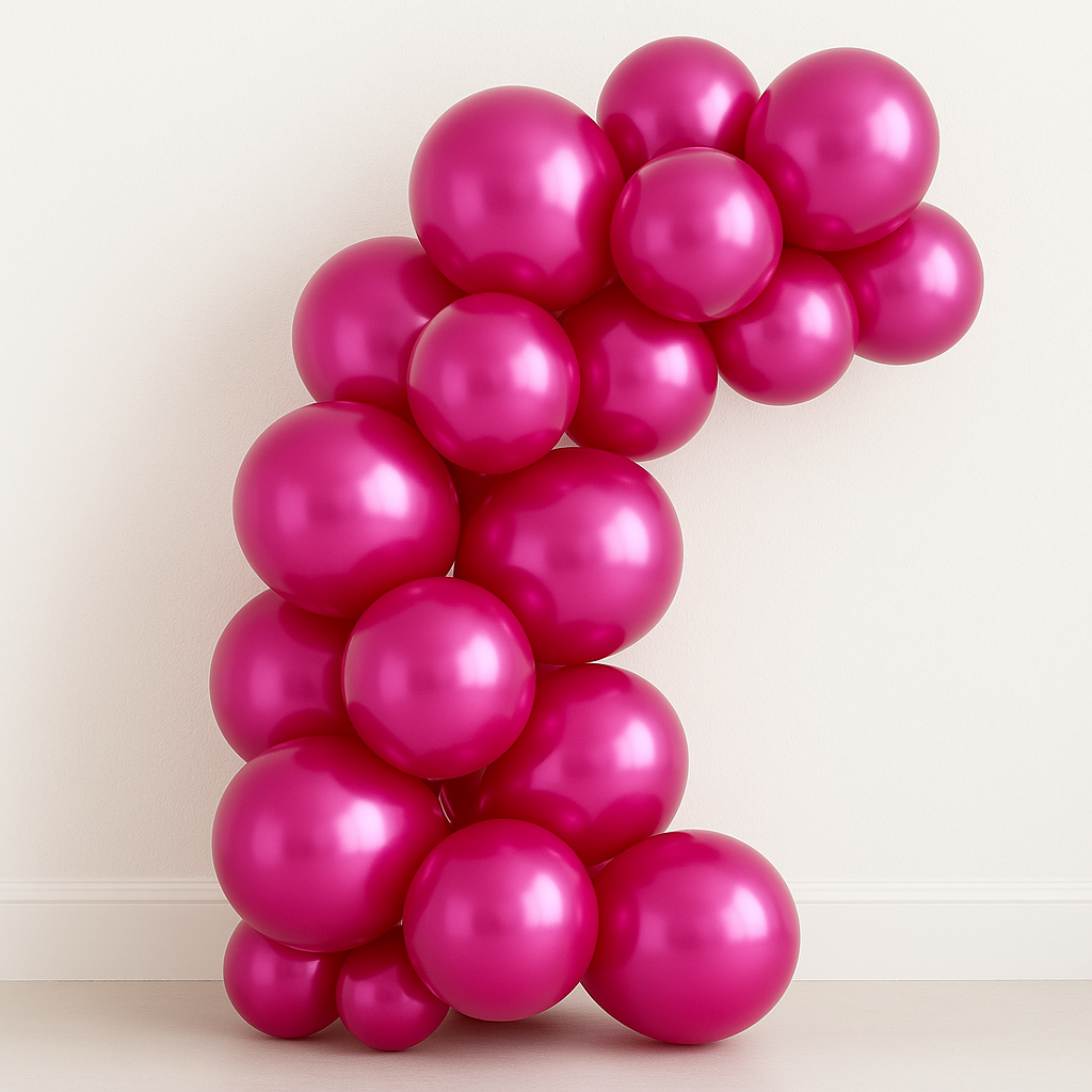 Metallic Fuchsia Balloons 12" and 10" | Premium Party Balloons for Birthday, Wedding & Event Decoration