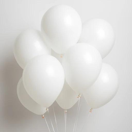 Matte White Balloons – 10” & 12” | Premium Latex | 50 or 100-Pack | Elegant Party Deco